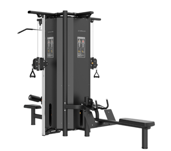 Multigym a 4 pile con 2 cavi regolabili