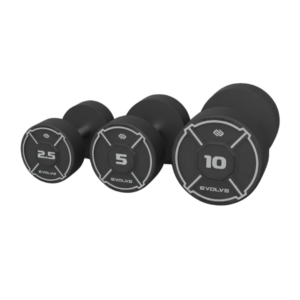 Set di manubri in uretano per CPU della serie Evolve Prime: 2x12,5-35 kg; 2x12,5-45 kg; 2x37,5-60 kg (DS-PR)